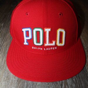 NWT POLO RALPH LAUREN‎ UNISEX LOGO EMBROIDERED BASEBALL CAP RED